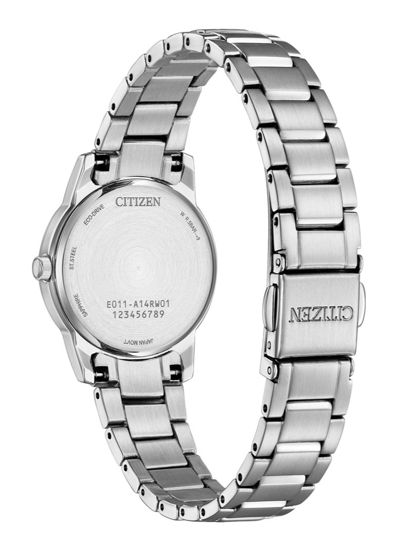 Citizen Eco-Drive Black Dial Stainless Steel Strap Ladies Watch EW2318-73E - Image 3