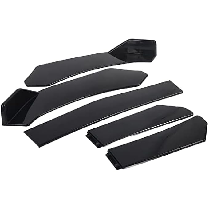 Aqxreight Universal 5 Pieces Car Front Bumper Lip Body Kit Lip Splitter Spoiler Diffuser Canard Protector - Image 1