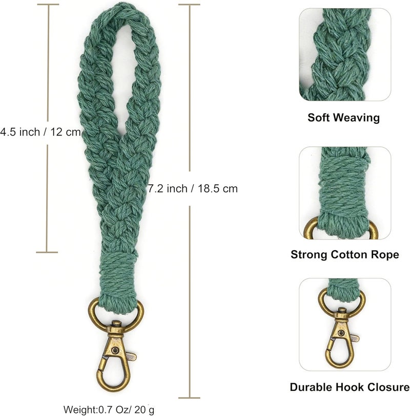 Moydolo Macrame Boho Keychain Bracelet Holder Handmade Keychain Wristlet Key Chain Wrist Lanyard for Women Girls - Image 1