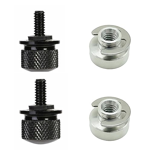 HRJZF 4 PCS Stainless Knurled Fender Rear Seat Bolts Screw and Nut Kit Quick Mount Compatible with 19862023 Harley Touring Soft BlackBlack - Image 1