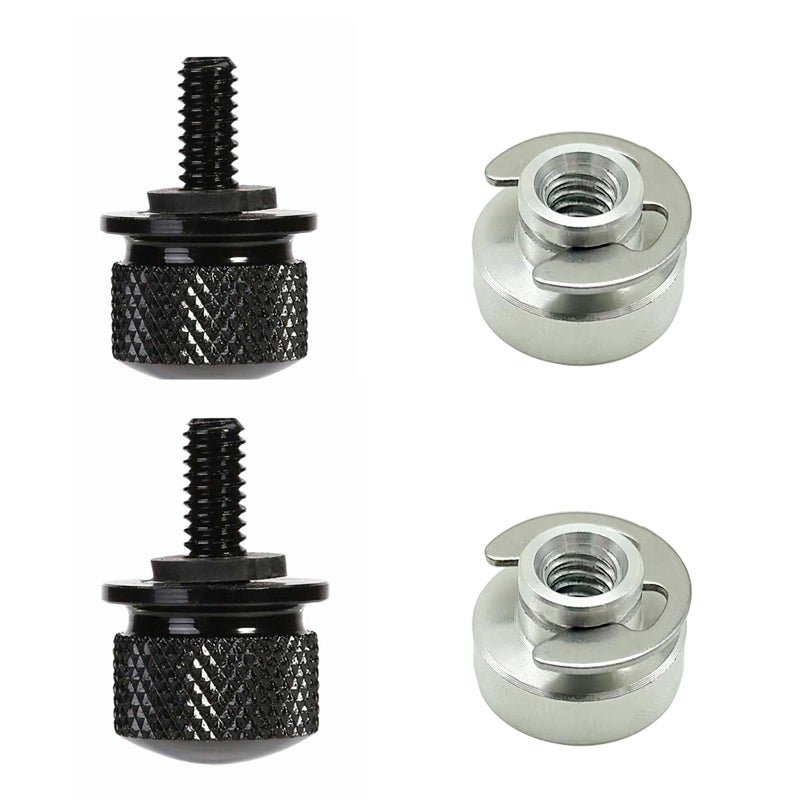 HRJZF 4 PCS Stainless Knurled Fender Rear Seat Bolts Screw and Nut Kit Quick Mount Compatible with 19862023 Harley Touring Soft BlackBlack - Image 3