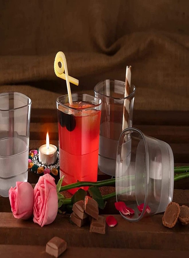 HAPPI Unbreakable Water and Juice Drinking Glass Platinum Beer/Wine/Sharbat/Juice Glass Plastic PET Transparent Stylish Set, 6 Pieces, 250 Ml - Set of 6 - Image 3