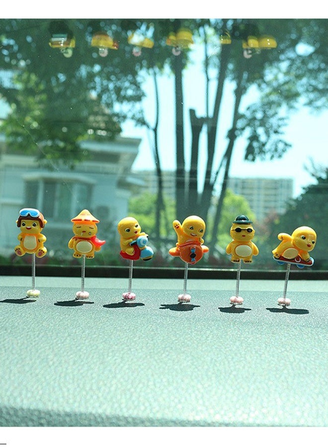 Small Decorative Figurines Set for Car Dashboard, Desk & Home – Miniature Interior Decor Accents (Yellow Dragon Babies Set of 6) - Image 3