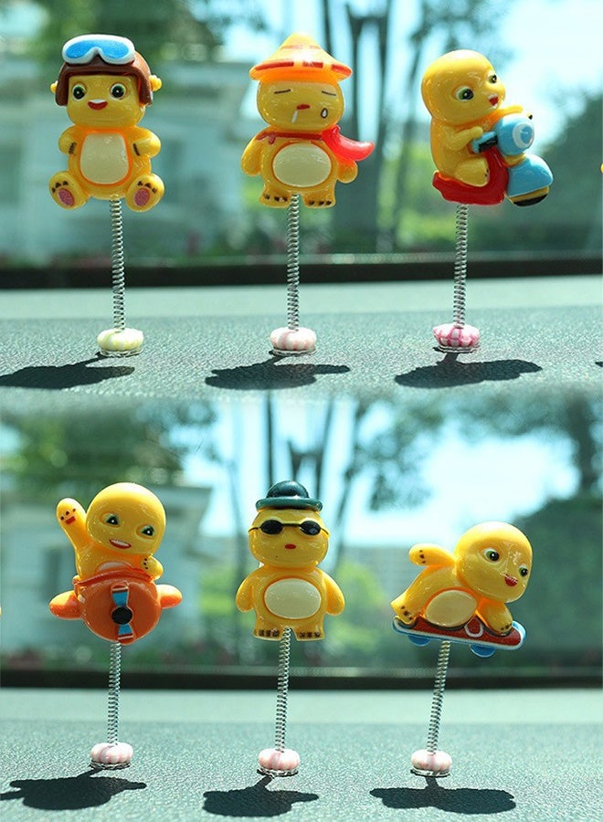 Small Decorative Figurines Set for Car Dashboard, Desk & Home – Miniature Interior Decor Accents (Yellow Dragon Babies Set of 6) - Image 1