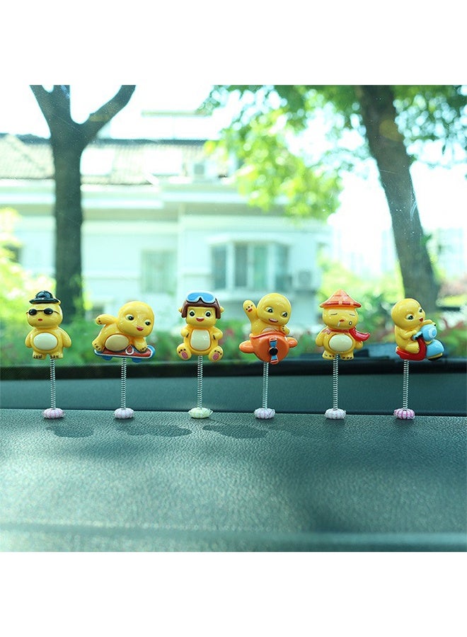 Small Decorative Figurines Set for Car Dashboard, Desk & Home – Miniature Interior Decor Accents (Yellow Dragon Babies Set of 6) - Image 2