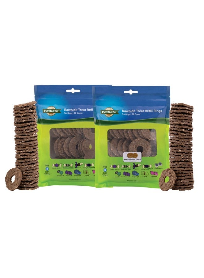 PetSafe Busy Buddy Toys Dog Treat Refills (60 Refills) Dog Treats Medium, Dogs Rawhide and Peanut Butter Flavors, Keeps Your Furry Friend Engaged, Resealable Bag for Freshness - Image 1