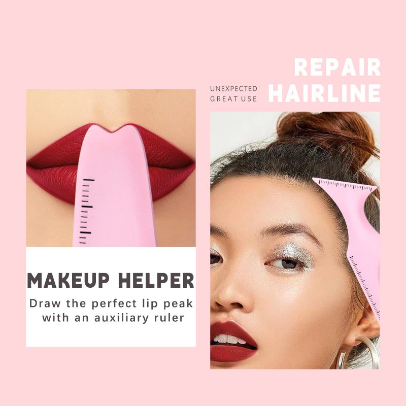 HOSAILY 5 in1 Eyeliner Stencils Silicone Multi-Purpose Eye Makeup Tool for Winged Eyeliner, Defined Eyebrow, Eyelash, Face Contour and Lip Line Lazy Quick Makeup Tool-Pink - Image 5