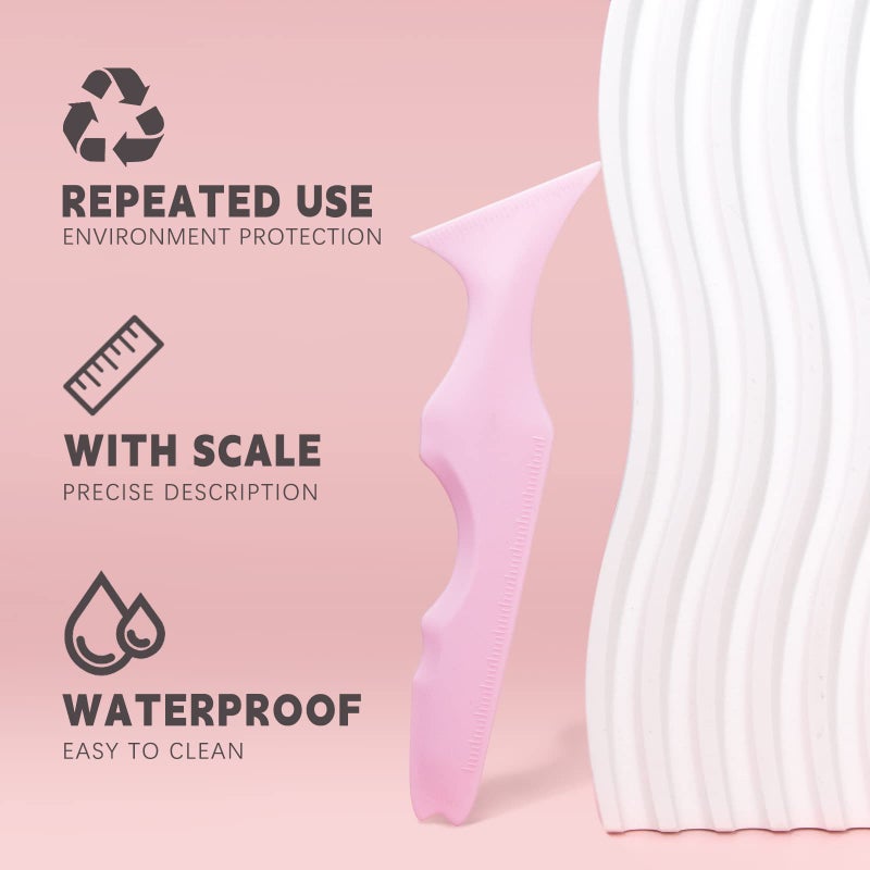 HOSAILY 5 in1 Eyeliner Stencils Silicone Multi-Purpose Eye Makeup Tool for Winged Eyeliner, Defined Eyebrow, Eyelash, Face Contour and Lip Line Lazy Quick Makeup Tool-Pink - Image 3