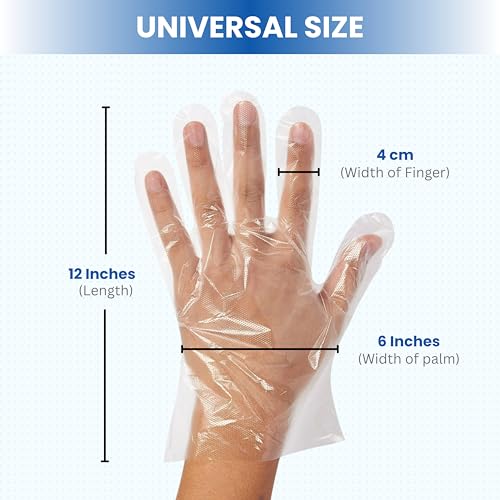 C-Cure Disposable Plastic Hand Gloves Pack of 500 Pcs | Handgloves for Cooking, Dishwashing, Hair Coloring, Cleaning | Latex-Free, Food Safe, Kitchen Gloves For Cutting Vegetables - Image 4
