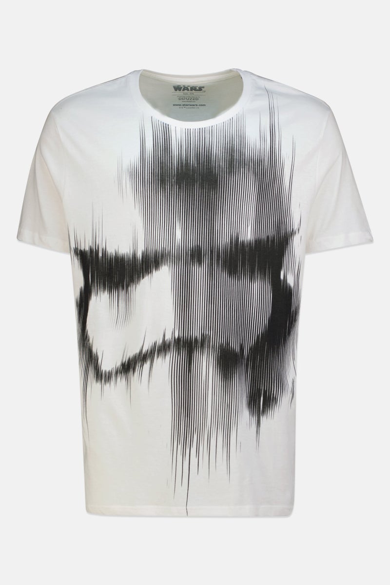 DIFUZED Star Wars By Difuzed Men Crew Neck Short Sleeve Graphic Print T-Shirt, White - Image 2