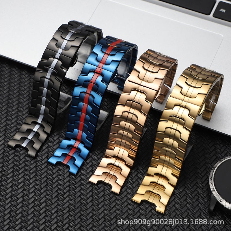 مناسب لساعات هواوي GT4 وسامسونج جالاكسي ووتش S9 ساعة ذكية معدنية آيرون مان مع - Image 2