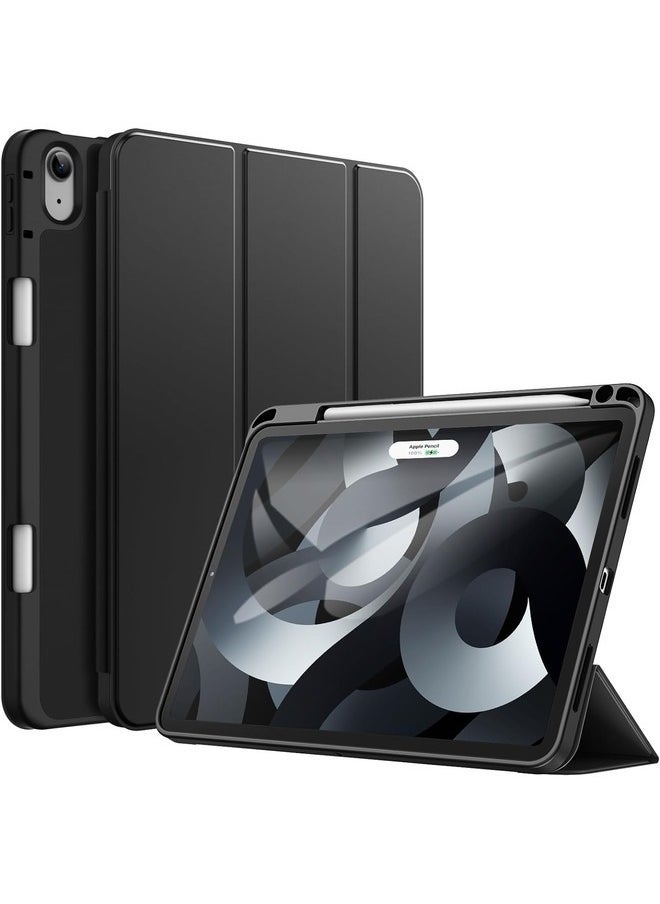 IAF Magnetic Closure Flip Cover for iPad 10th Gen (2022) - 10.9 Inch Black Case with Pencil Holder - Image 1