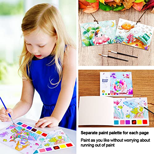 JUNQIU US JUNQIU Watercolor Coloring Books for Kids Ages 48 Pocket Watercolor Painting Book for Toddlers Arts and Crafts for Girls Gifts Stocking Stuffers For Kids - Image 5
