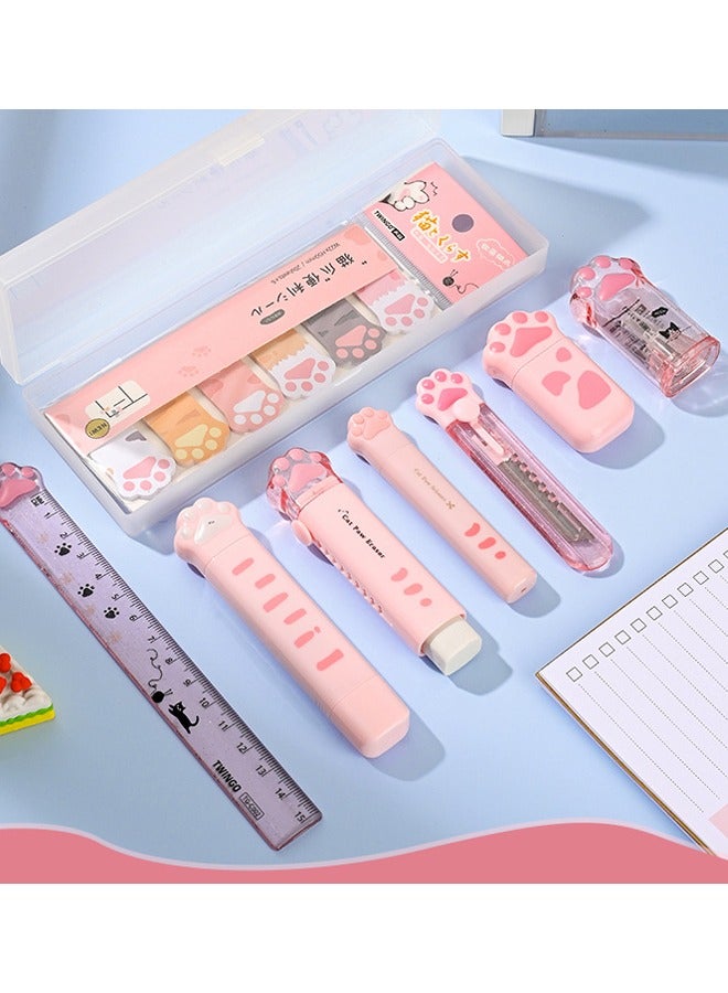 Generic 9 Pcs Cute Cat Paw Stationery Set for Boys and Girls Cat Lovers Supplies  - Image 2