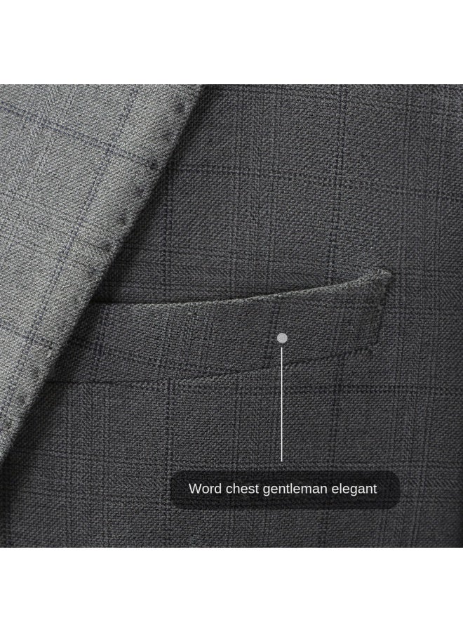 ROMON جاكيت + بنطلون + سترة】طقم ثلاثي للرجال لحفلات الزفاف، ملابس رسمية غير رسمية، بدلة رجالية ضيقة تناسب العريس والرجال المدعوين - Image 4