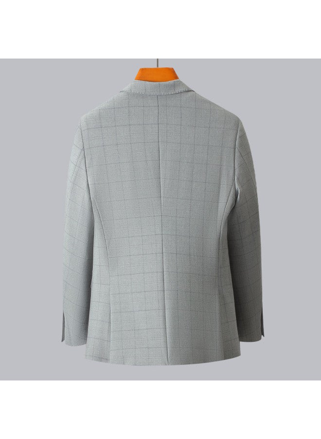 ROMON جاكيت + بنطلون + سترة】طقم ثلاثي للرجال لحفلات الزفاف، ملابس رسمية غير رسمية، بدلة رجالية ضيقة تناسب العريس والرجال المدعوين - Image 3