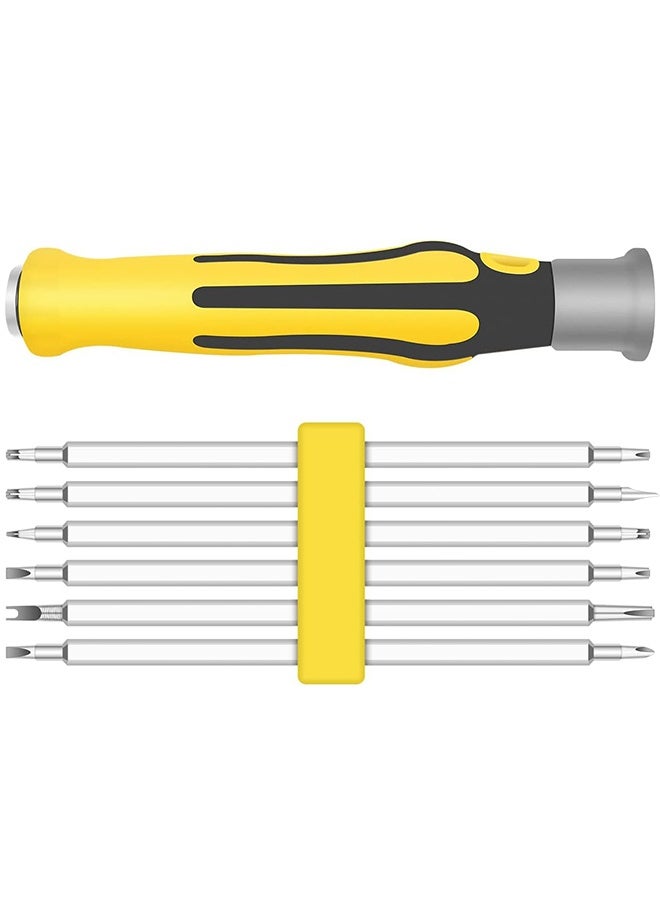 Premium 6-In-1 Mini Screwdrivers Set, Small Screwdriver Sets, Multipurpose Turn Screw, Household Small Driver, Detachable Handle, Alloy Steel Material, SH-083, 12 Sizes - Image 1