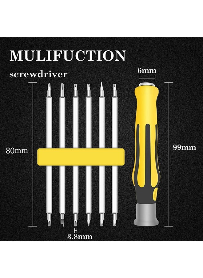 Premium 6-In-1 Mini Screwdrivers Set, Small Screwdriver Sets, Multipurpose Turn Screw, Household Small Driver, Detachable Handle, Alloy Steel Material, SH-083, 12 Sizes - Image 3