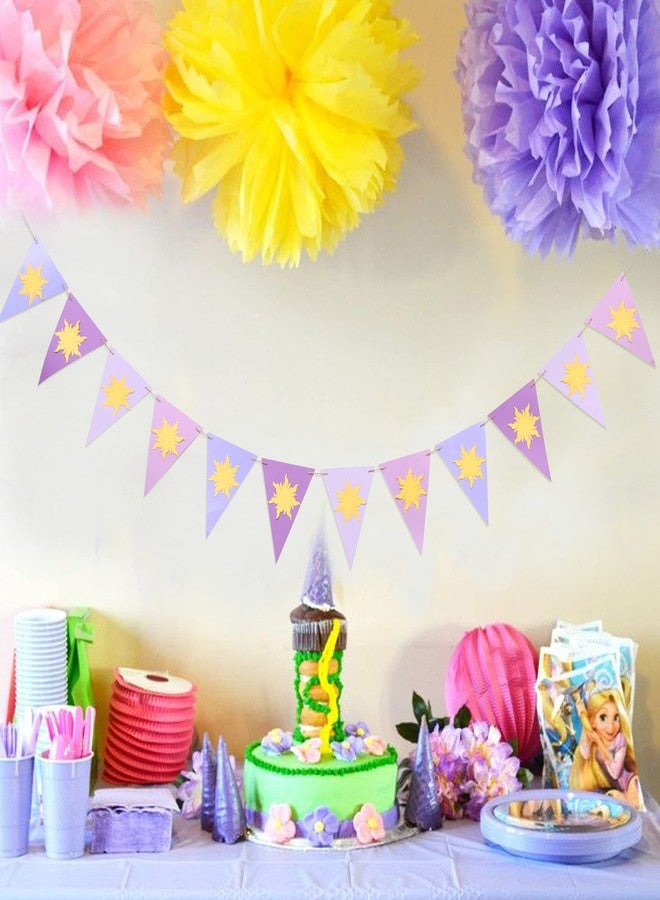 WAWOO Highchair Banner - Purple Sun Flag Banner, Hanging Bunting Banner, Birthday Party Decoration - Image 4