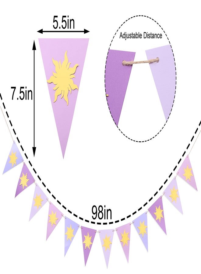 WAWOO Highchair Banner - Purple Sun Flag Banner, Hanging Bunting Banner, Birthday Party Decoration - Image 5