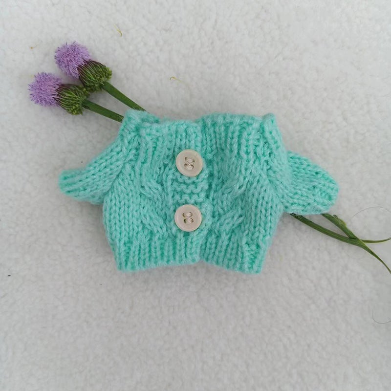 17cm Labubu Doll Knitted Sweater Pendant Green 