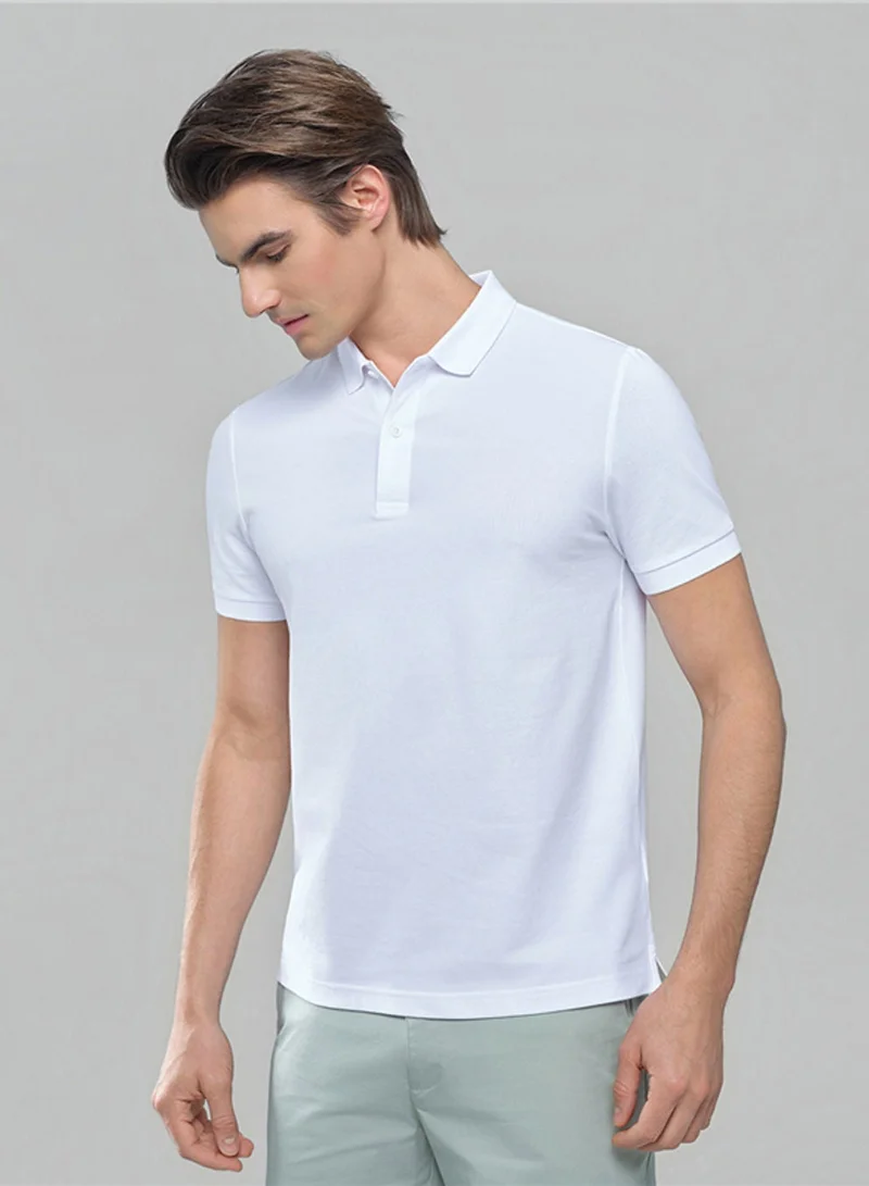 GIORDANO Men’s Slim Solid Pique Polo with Flat Knit Collar & Soft Finish