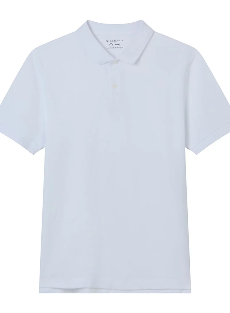 GIORDANO  Men’s Slim Solid Pique Polo with Flat Knit Collar & Soft Finish for Men | Best Price UAE