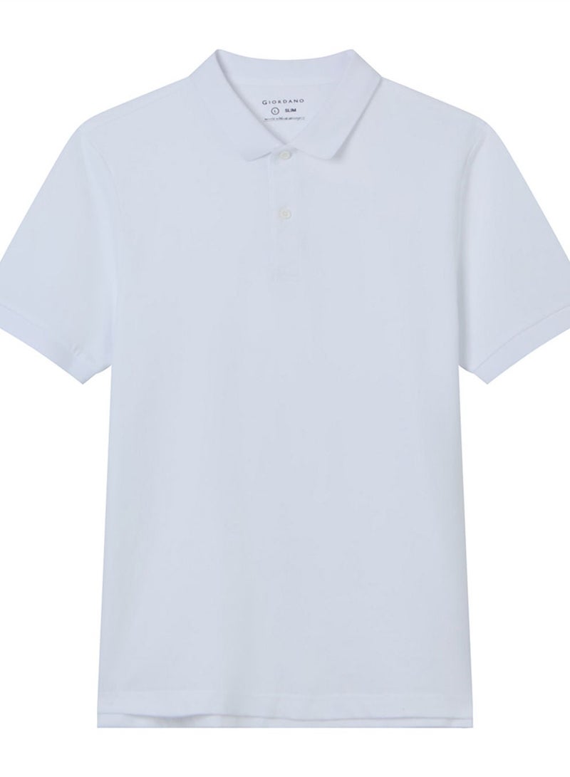 GIORDANO تي شيرت بولو بيكيه ضيق للرجال مع ياقة محبوكة مسطحة ونهاية ناعمة - Image 3