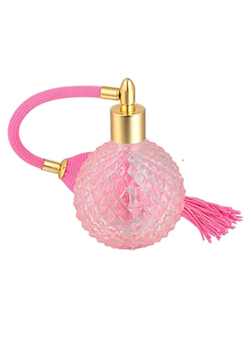 Oasisgalore 100ml Pink Glass Refillable Perfume Spray Bottle, Vintage Atomizer, Holiday Gift - Image 1
