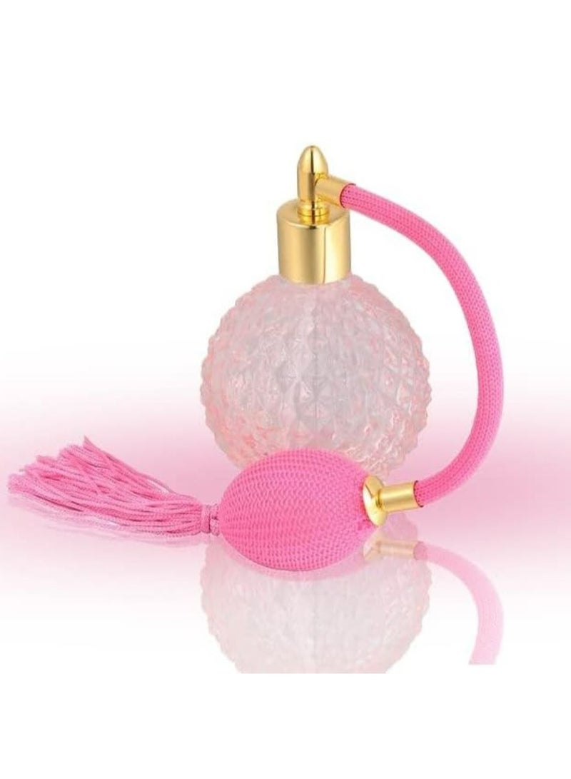 Oasisgalore 100ml Pink Glass Refillable Perfume Spray Bottle, Vintage Atomizer, Holiday Gift - Image 3
