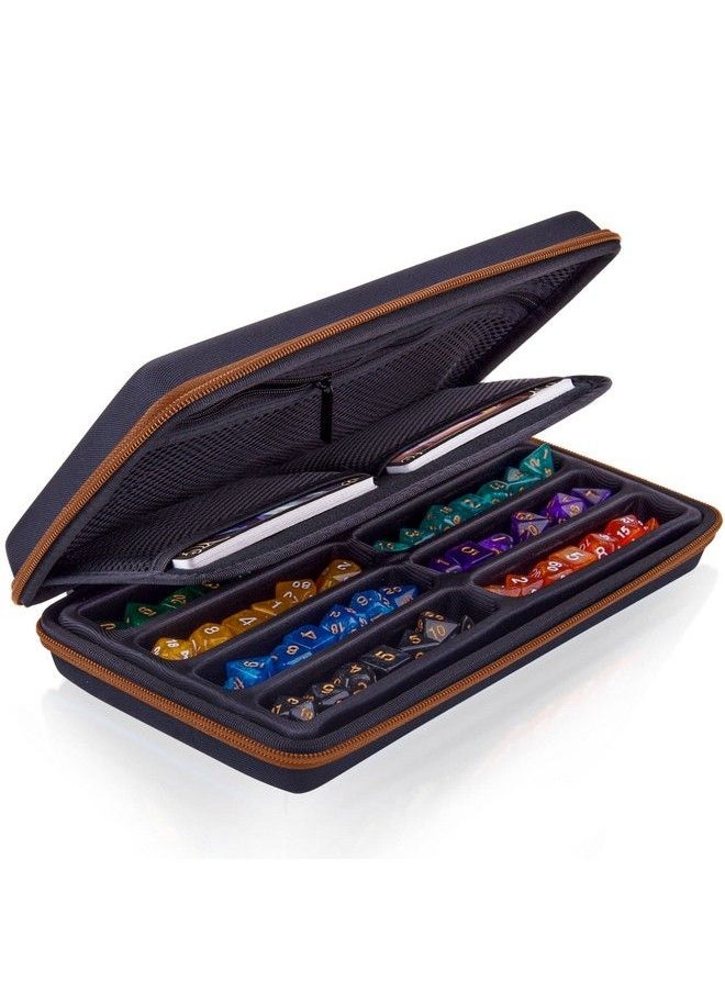 SIQUK - Dice Case Dnd Dice Box Dice Storage Case Dice Organizer Holder With Handle Removable Slotted Tray Holds 8 Sets Dnd Dice For Dungeons & Dragons And Other Rpg Table Games Camel - Image 1