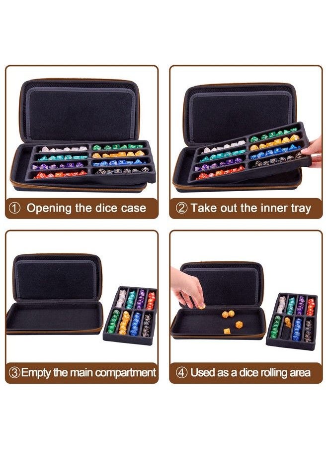 SIQUK - Dice Case Dnd Dice Box Dice Storage Case Dice Organizer Holder With Handle Removable Slotted Tray Holds 8 Sets Dnd Dice For Dungeons & Dragons And Other Rpg Table Games Camel - Image 1