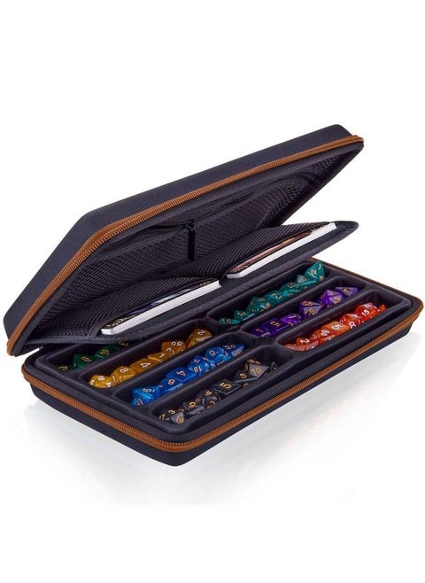 Dice Case Dnd Dice Box Dice Storage Case Dice Organizer Holder With Handle Removable Slotted Tray Holds 8 Sets Dnd Dice For Dungeons & Dragons And Other Rpg Table Games Camel