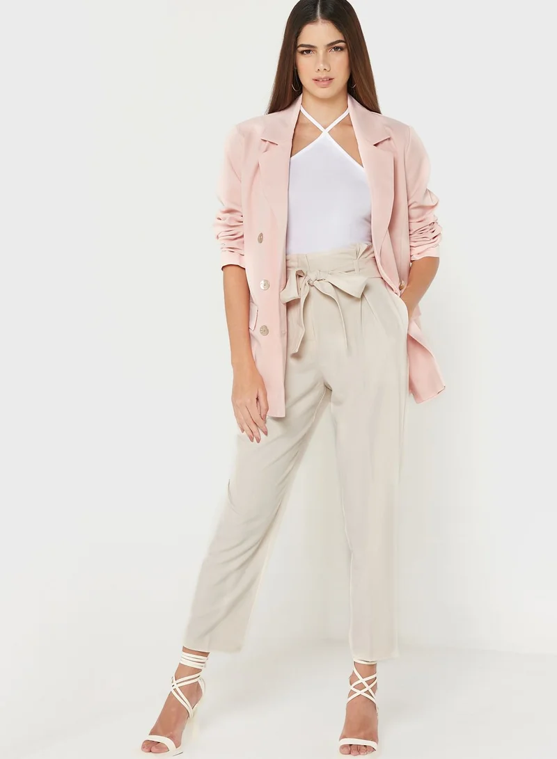 Miss Selfridge Belt Detail High Waist Pants