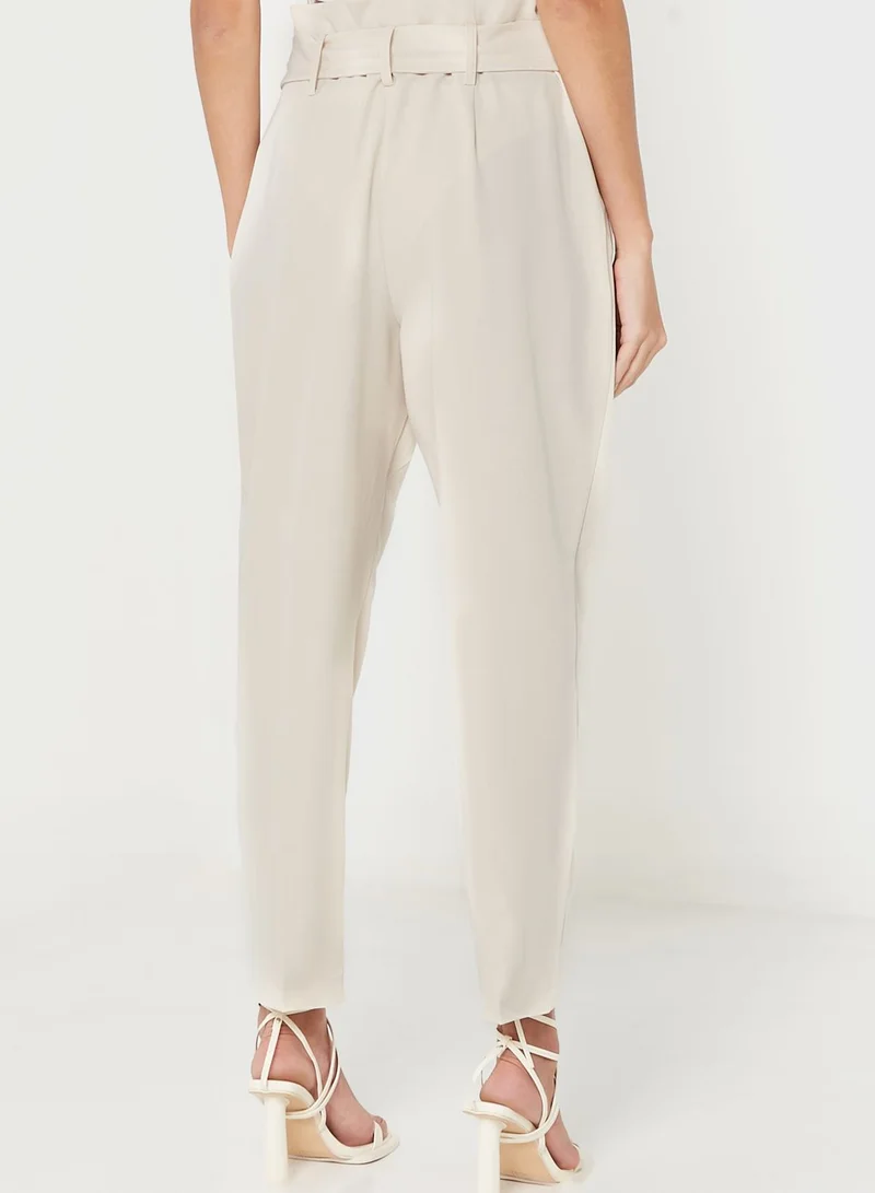 Miss Selfridge Belt Detail High Waist Pants