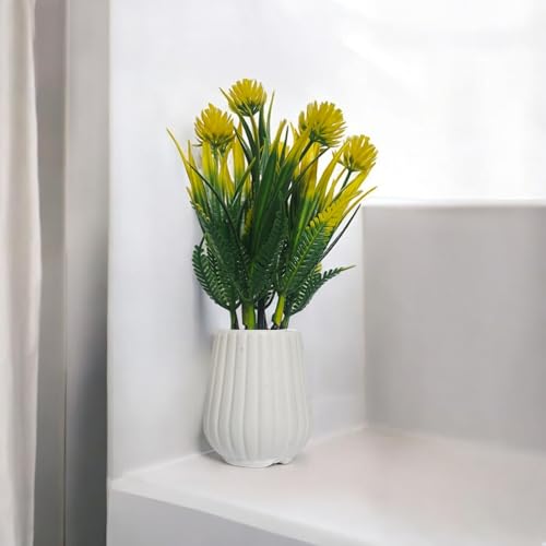 Flora Planet Artificial Plants with Pot for Home Decor, Realistic Looking Home Decoration Items for Living Room, Decor, Durable Plastic, Multi Variety, No Maintenance, 5cm X 14cm, Pack of 4 (4, Oval) - Image 3