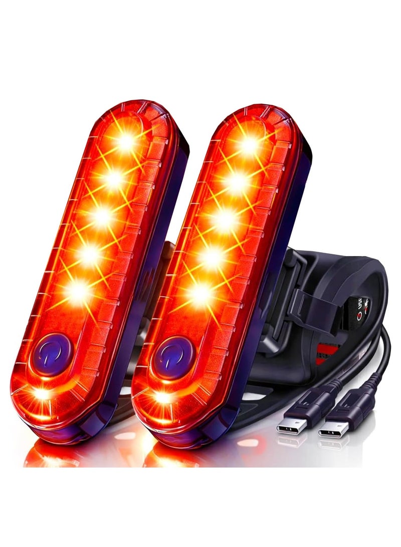 USB-C Rechargeable Bike Tail Light 2 Pack, Bright Bicycle Rear Cycling Safety Flashlight Accessories for Night Riding, 4 Light Modes for Adults Kids Men Women Road Mountain - Image 1