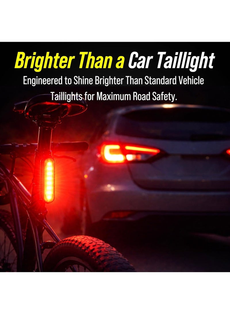 USB-C Rechargeable Bike Tail Light 2 Pack, Bright Bicycle Rear Cycling Safety Flashlight Accessories for Night Riding, 4 Light Modes for Adults Kids Men Women Road Mountain - Image 4