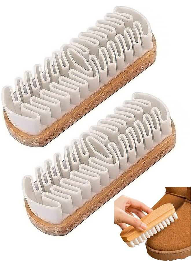 قطعتان من فرشاة أحذية الثلج المصنوعة من جلد الغزال، منظف أحذية من جلد الغزال غير اللامع، منظف لتنظيف أحذية الملابس والعناية بالأحذية - Image 1