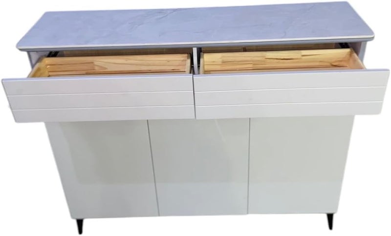 Harmony Home خزانة جانبية من الخشب الهندسي من هارموني هوم - طاولة كونسول عصرية مع 2 درج ومساحة تخزين متعددة الرفوف - Image 5