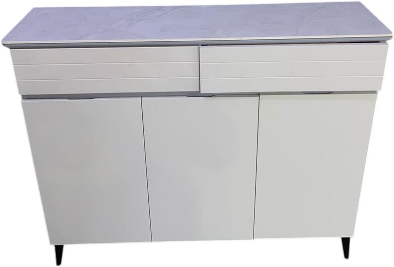 Harmony Home خزانة جانبية من الخشب الهندسي من هارموني هوم - طاولة كونسول عصرية مع 2 درج ومساحة تخزين متعددة الرفوف - Image 2