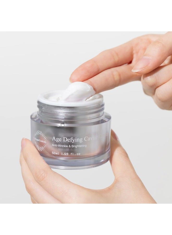 OxygenCeuticals Age Defying Caviar Cream – Premium Anti-Aging Moisturizer with 12% Caviar Extract and Glutathione for Face and Neck (50ml/1.69 oz) - Image 3