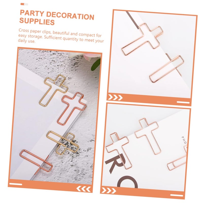Metal Cross Paper Clips 10pcs Colored Decorative for Office School Supplies Organizing Folders Books Documents - Image 3