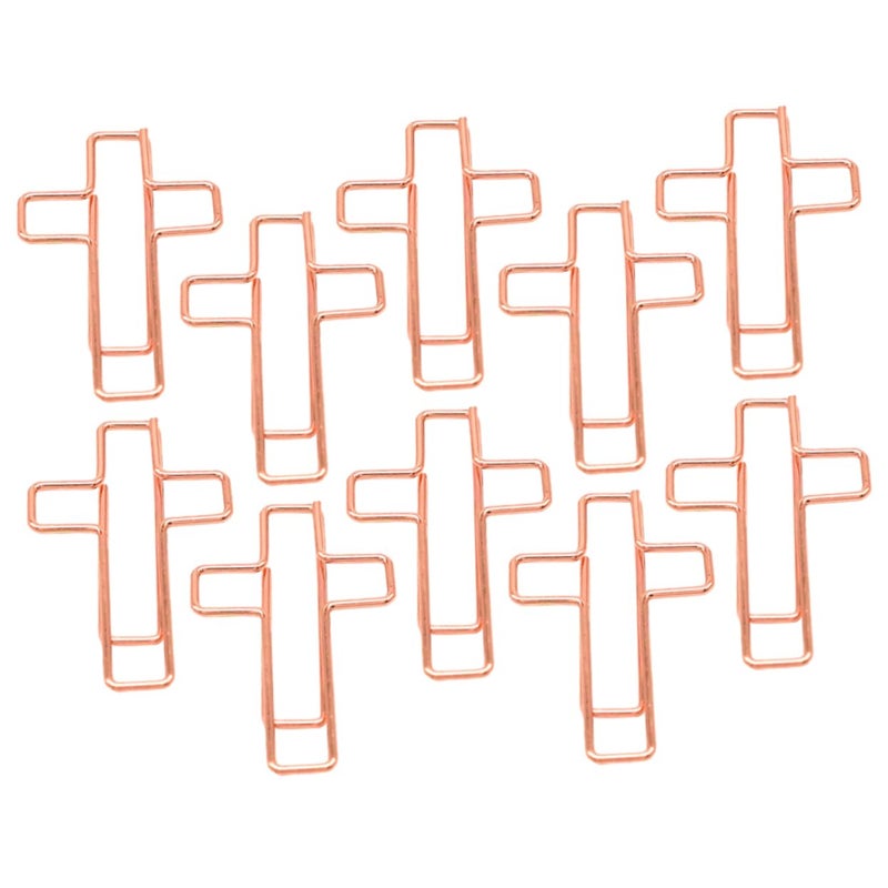 Metal Cross Paper Clips 10pcs Colored Decorative for Office School Supplies Organizing Folders Books Documents - Image 2
