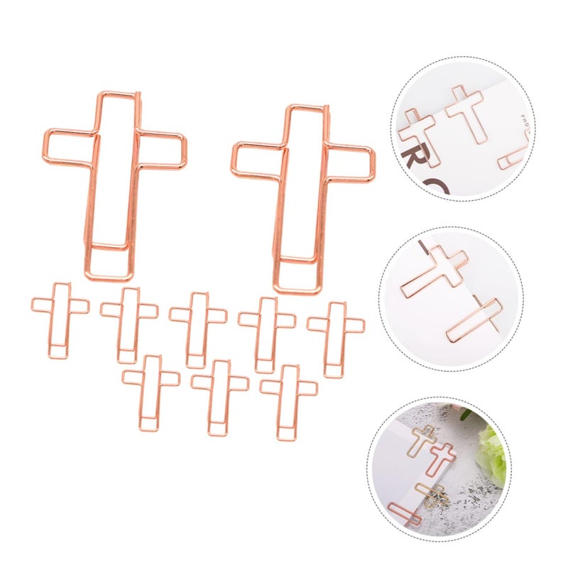 Metal Cross Paper Clips 10pcs Colored Decorative for Office School Supplies Organizing Folders Books Documents - Image 5
