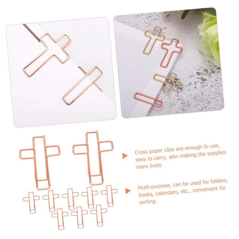 Metal Cross Paper Clips 10pcs Colored Decorative for Office School Supplies Organizing Folders Books Documents - Image 4