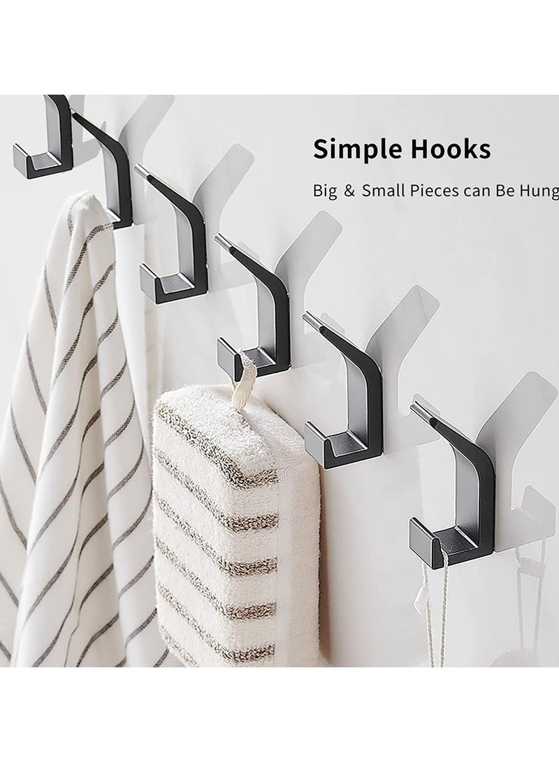 Oasisgalore 6 Pack Heavy Duty Adhesive Hooks - Black, Reusable, Waterproof - for Kitchen, Bathroom, Bedroom  - Image 2