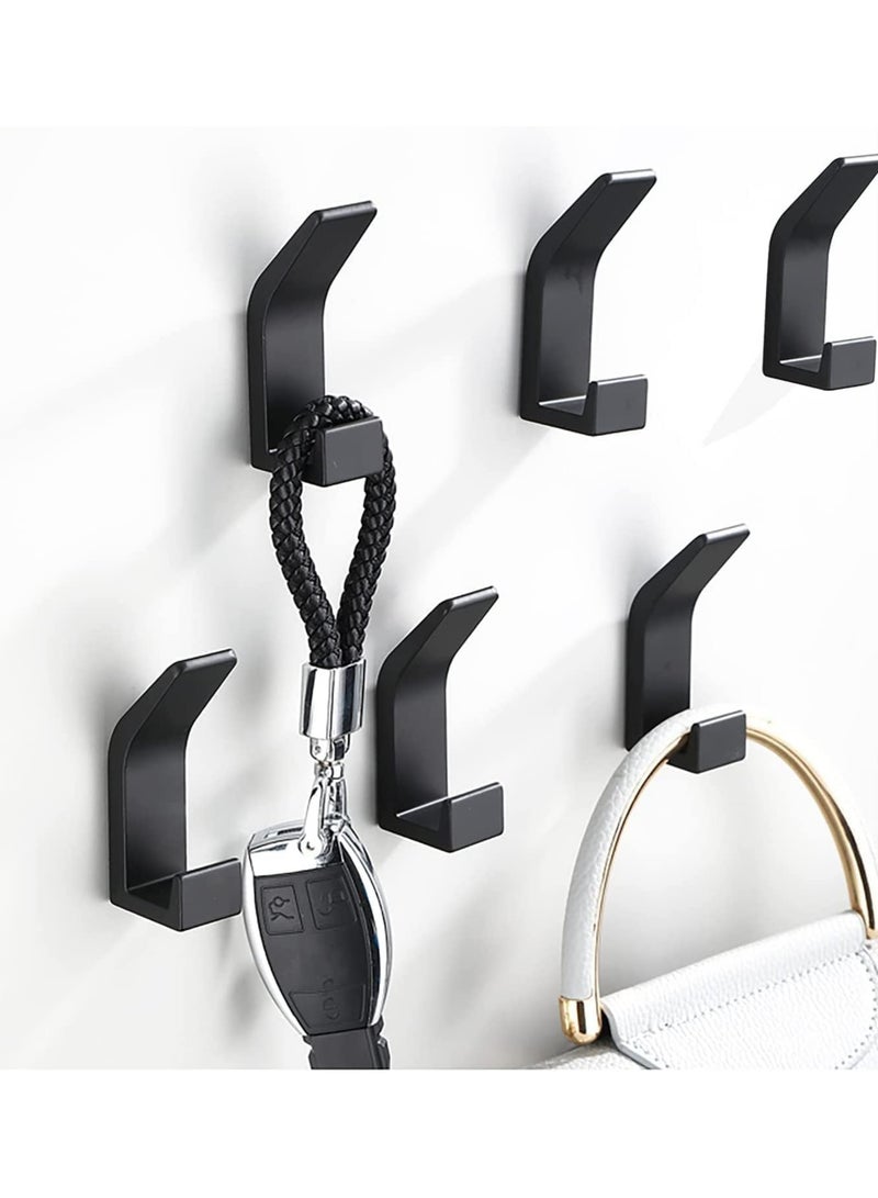 Oasisgalore 6 Pack Heavy Duty Adhesive Hooks - Black, Reusable, Waterproof - for Kitchen, Bathroom, Bedroom  - Image 3
