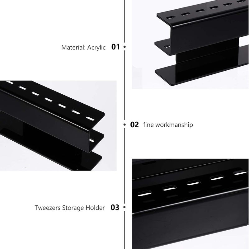 TPGP FRCOLOR 8 Holes Tweezer Stand Holder - Acrylic Lash Extension Supplies Organizer (Black) - Image 4