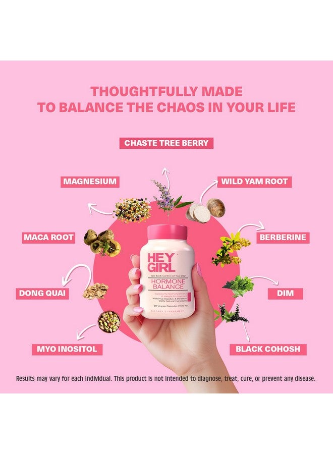 HEY GIRL NUTRITION Hey Girl Hormone Balance for Women - 12in1 for Menopause, PCOS, PMS, Mood, Hot Flash, Hormonal Support- w Myo-Inositol, Berberine, Maca Root, Black Cohosh, DIM, Dong Quai - Image 2